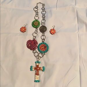 colorful cross necklace